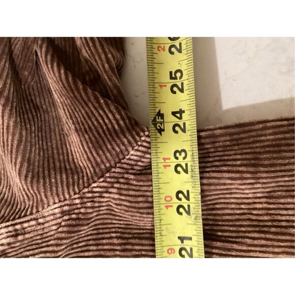 La Miel Corduroy Jacket Shacket Sz L Frayed Hem Coffee - Picture 7 of 9